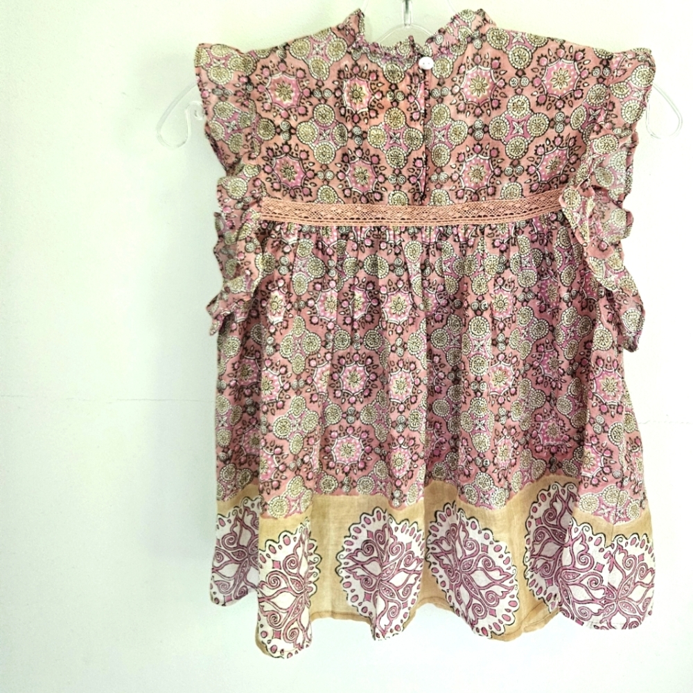 Bell By Alicia Bell Mauve Lace Trim Blouse - Picture 3 of 4